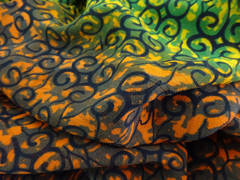 ORANGE AND GREEN 33 OMBRE PRINT IN GEORGETTE