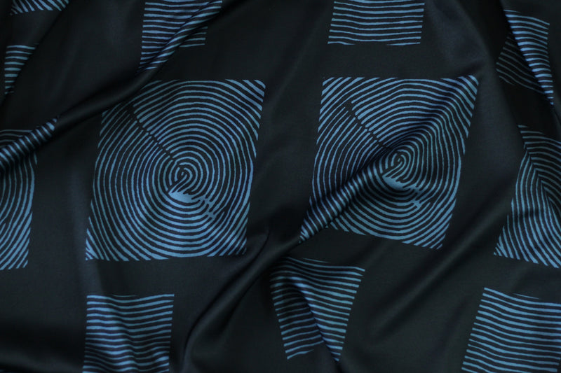 INDIGO ADIRE BLOCK PRINT IN SATIN
