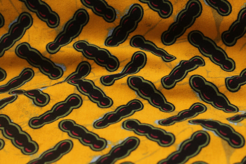 YELLOW GROUNDNUT PRINT IN JERSEY