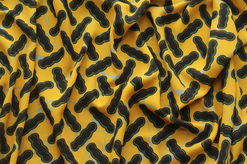 YELLOW GROUNDNUT PRINT IN CREPE